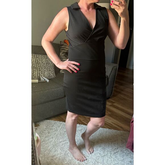 Kardashian Kollection Dresses & Skirts - Kardashian Kollection Collared Black Pencil Dress SIZE L NWOT